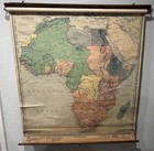 Antique Vintage Denoyer Geppert Political Pull Down Map Of Africa Circa 1920 s