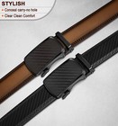 Men s Ratchet Belt 2-pack Adjustable Click Leather Black tawny 32-38  Waist