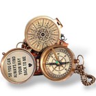 Vintage Brass Compass With Engraved Quote        so You Can Always Find