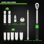 11pcs 3 8  Drive Magnetic Spark Plug Socket Set With Torque Wrench  6   12 Point
