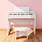 White 37key Kids Wood Piano Keyboard Toddler Toy Music Education W stool sticker