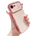  For Iphone 16e Case For Women Girls  Luxury Cute Wave Frame Curly Shape Pink