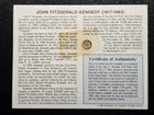 Solid 14k Gold Miniature Kennedy Half Dollar  3 36 Grains W informational Card