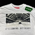 Ccm Hockey Adult senior Nostalgia  get Ready  T- Shirt Small  Medium