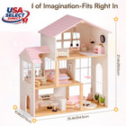 Wooden Doll House With 6 Rooms   37 Pcs Furniture Accessories - Gift For Girls 3