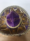 Vtg Authentic Pigalle Mexican Sombrero Xxxxx Purple Velvet Great Cond