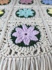 Vintage Granny Square Afghan Throw Blanket Cottage Core Floral 52    X 68    Aprx 