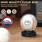 Jupdec Baseball Display Case  Round Clear Ball Holder With 1 Pack  Black
