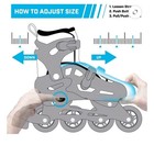 Roller Derby V-tech 500 Adjustable Inline Skates Black white Size 6-9