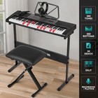 61key Portable Light Up Electric Piano Keyboard W bench stand headset microphone