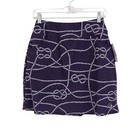 Nwt Foray 17 5  Golf Skort Sz S Blue Rope Print Mid Rise Performance Outdoor 