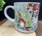 Peter Rabbit 14oz Mug Easter Vibrant Flowers W strawberries  beatrix Potter  New