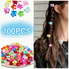 100pcs Mini Flower Hair Clip Colorful Mini Hair Claw Baby Hair Clips Toddler Hai