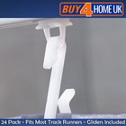 Replacement White Shower Curtain Hooks   Gliders - Bath Rail Track Pack Of 24