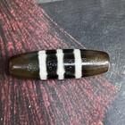 Tibetan Buddhism Old Agate Dzi  lines  Bead Pendant 39mm Z0703