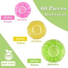 60 Pcs Elastic Food Bowl Covers Reusable Stretch Plastic Wrap Dish Plate Covers