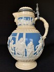 Villeroy   Boch Mettlach  2210 Peasants Bowling Master Stein C 1895 