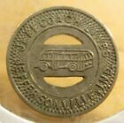 1949 Jeff Coach Lines Jeffersonville  In Transit Bus Token - Indiana Ind 