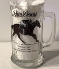 Vintage River Downs Glass Beer Mug- 1986 Cradle Stakes  Horse Racing Bar Ware