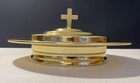 Stacking Bread Communion Tray W cover -cross Brasstone Aluminum By Artistic
