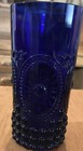 Set Of 5 Vintage Cobalt Blue Sunburst Hobnail Glasses Water tea 12 Oz