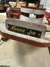 Folk Art Pull Toy Ferry Boat Ronnie Jim 36   l X 15    W X 12   h Metal Casters Ooak