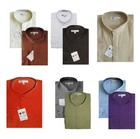 Men s Classic Mandarin Collar Dress Shirt Hidden Button Size 15 20 