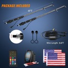 Nilight Tl-27 2pcs 4ft Spiral Rgb Led Whip Light With Spring Base Chasing Light