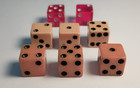 2 Trick Dice Cherry Red Bakelite 6 Butterscotch Regular 1950s All Small