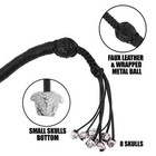 Leather Motorcycle Whip Get Back 1 Ball   Skulls 42  Handlebar Red Biker Whip