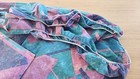 1980s Vintage Springs Geometric Blue Green Pink Purple King Size Sheet Set