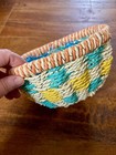 Vintage Multi Color Wicker Basket Coiled Decorative Storage Basket