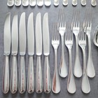 Christofle Perles 36pcs Silverplate Flatware Knife Fork Spoon Excellent