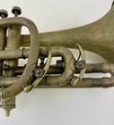 Antique A  Baumgartel Coblenz Brass 3 Valve Horn Cornet Mop Buttons Rich Patina
