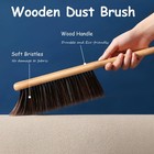 2 Pieces Dust Brush Hand Broom Wooden Bench 14 X 1 4 X 2 5 Inches  Brown