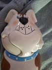 Ceramic Bulldog Cookie Jar With Blue Collar Tina Ledbetter Certified Internation