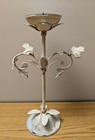 Antique Cast Iron And Sheet Metal Candle Holder 14x9  Vintage