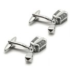 Vintage Microphone Cufflinks Singer Broadcaster New W Gift Bag Groom Wedding