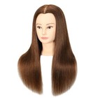 Female 100  Human Hair Mannequin Head Hair Styling Training Head 18 Inch