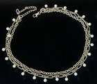 Vintage Gold Metal Chain   Faux Pearl Adjustable Belt Xl
