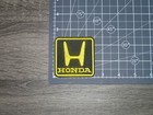 Honda Motorsports Racing Black   Yellow Embroidered Iron On Patch 2 5  X 2 5 