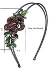 Crystal Flower Headband Sparkly Crystals Size Adjustable Metal Wire Hairband0119