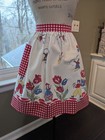 Kitchen Apron W pocket Hm W up-cycled Vtg usa Tb W  tulips-dutch Couples-mills 