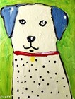 Original Dog Painting Abstract Expressionist Canvas 14x11 Puppy Pet Portrait