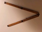 Antique 12 Inch Folding Ruler Boxwood And Brass - 4 Fold-  1 4  Wide