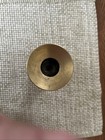 Antique English Brass Push Up Candlestick 8 25    Tall Rectangular Base