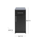 Elite Wood Freestanding Garage Cabinet In Black  16 In  W X 36 In  H X 24 In  D 