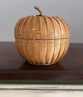 Vtg 1989 Albert Kessler   Company Wicker Apple Pumpkin Storage Basket Boho