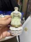 Vintage Dress Porcelain Hinged Jewelry Trinket Box Dress Bust Form Unbranded