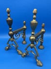 Vintage Brass Fireplace Andirons   Fire Dogs     Matching Pair